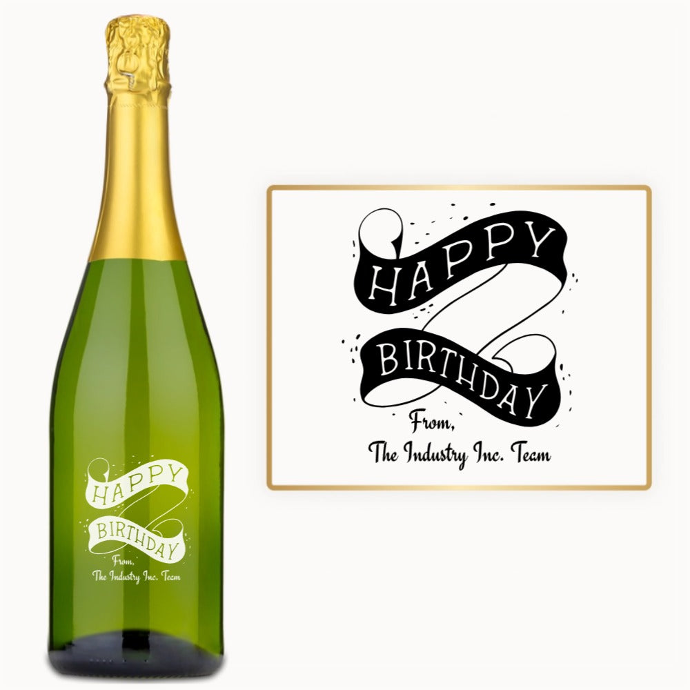 Happy Birthday Scroll – Custom Engraved Wine