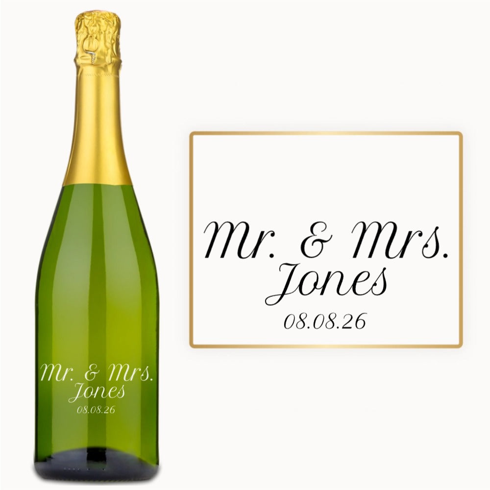 Mr. & Mrs. Script – Engraved Wedding Wine