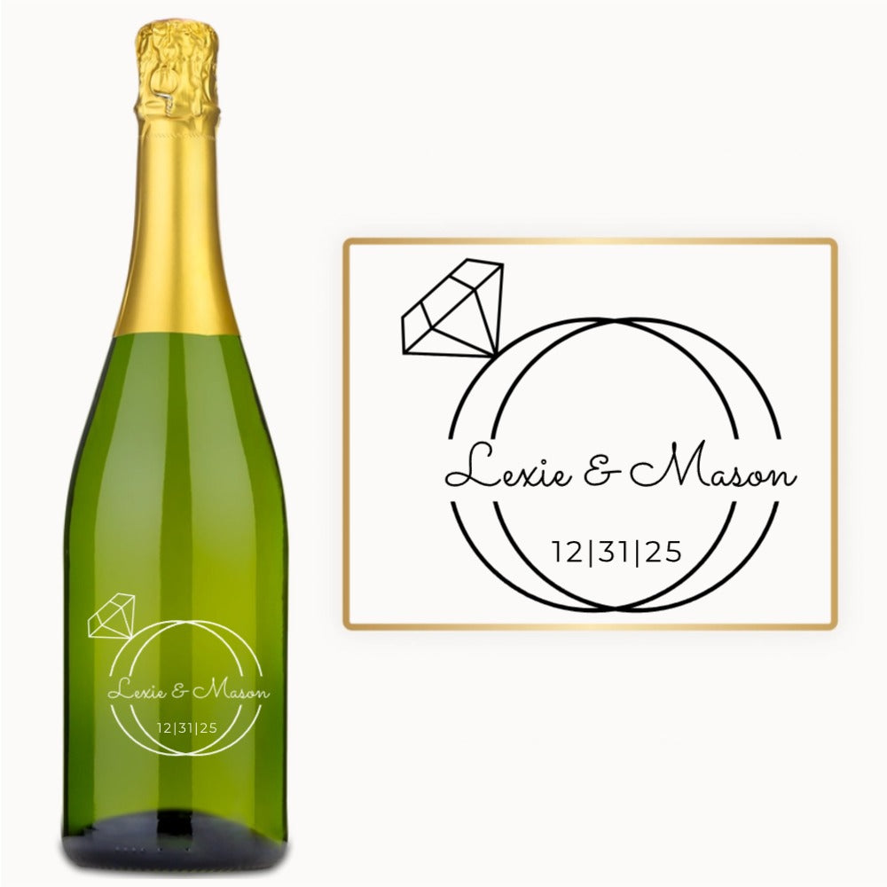 Wedding Ring Monogram – Engraved Engagement Wine