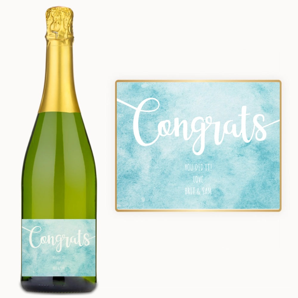 Congrats Watercolor – Custom Label Wine