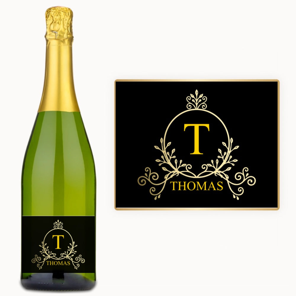 Gold Crest Monogram – Custom Label Wine