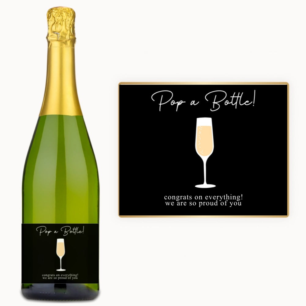 Pop the Bottle Congrats – Custom Label Wine