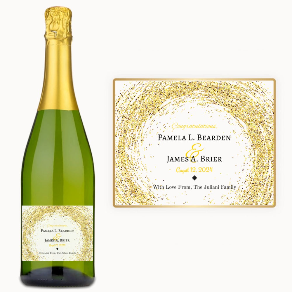 Gold Glitter Circle – Custom Label Wine