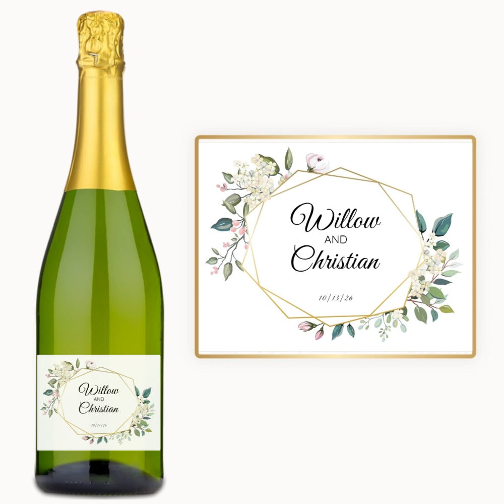 Floral Geometric Names – Custom Label Wine