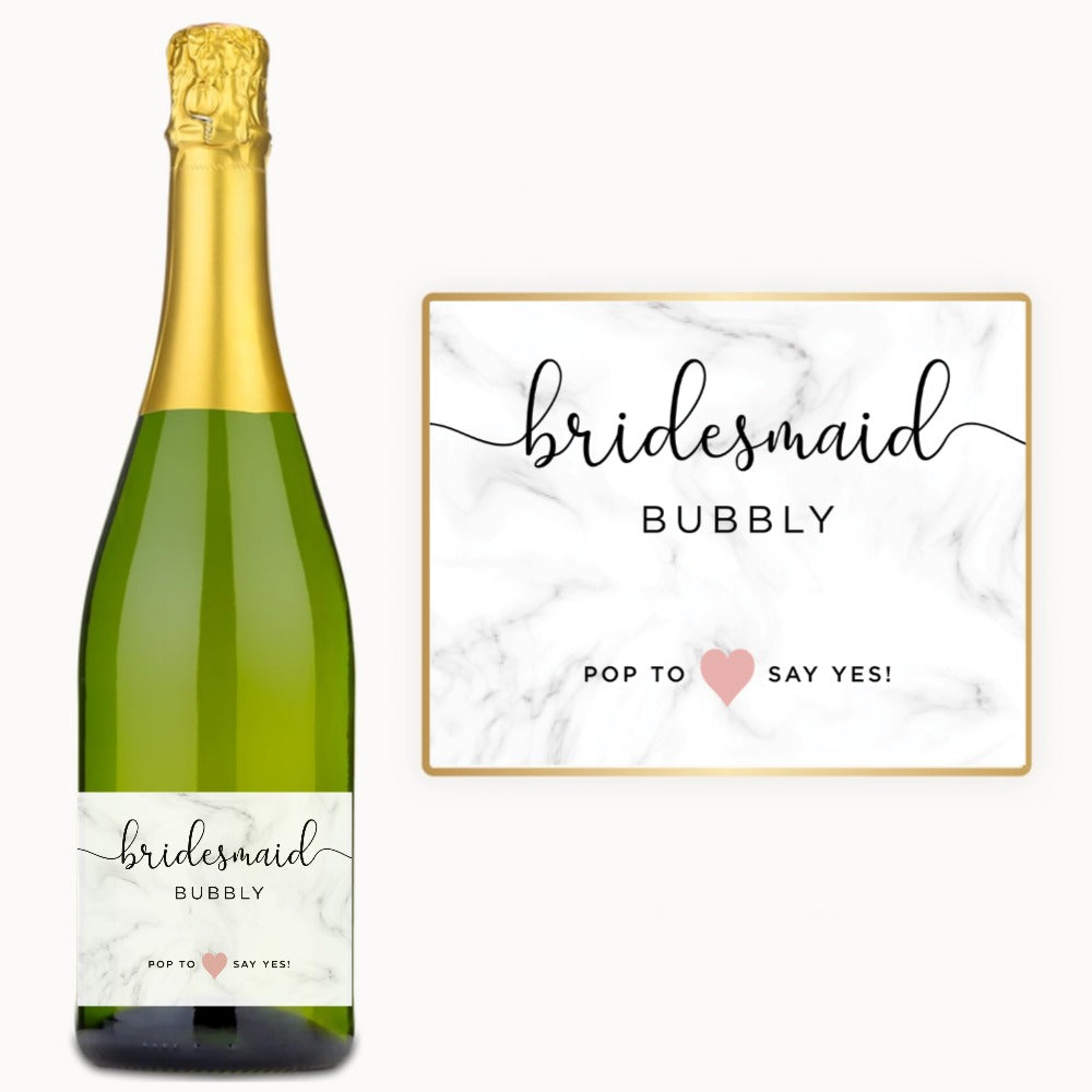 Bridesmaid Bubbly – Custom Label Wine