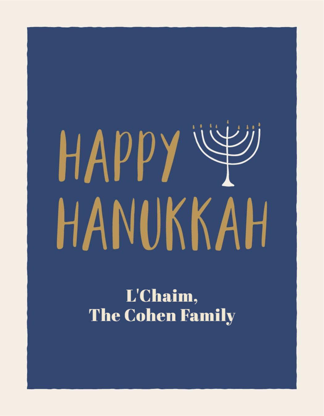 Hanukkah Menorah Label - Personalized Wine