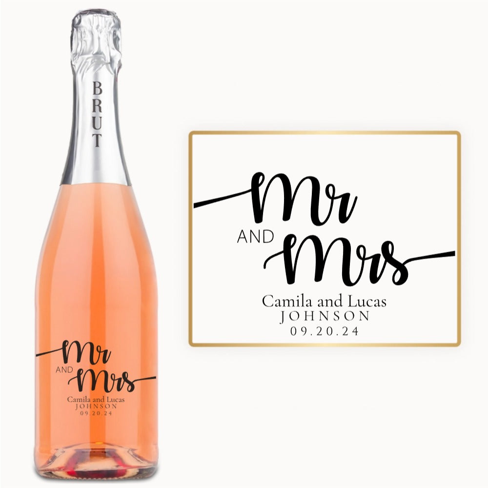 Mr & Mrs Script - Engraved Wedding Wine