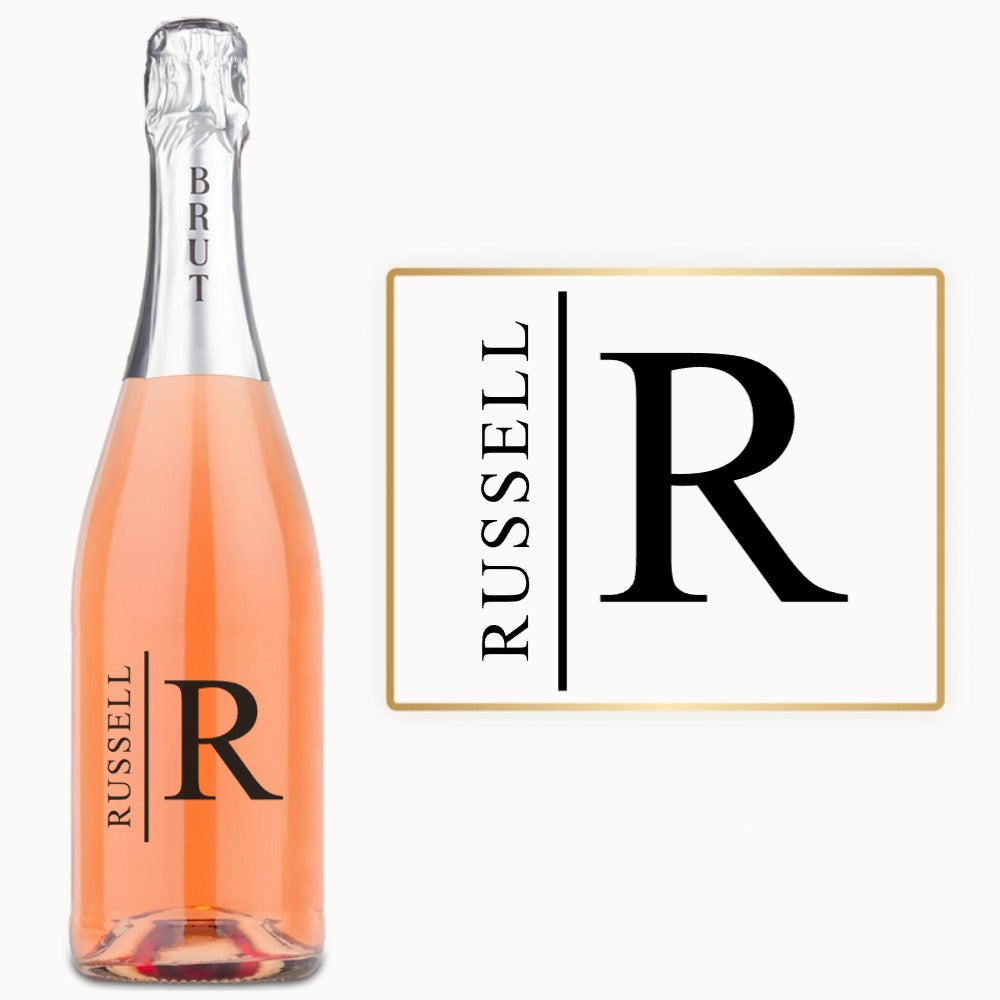 Modern Initial Name – Custom Engraved Wine