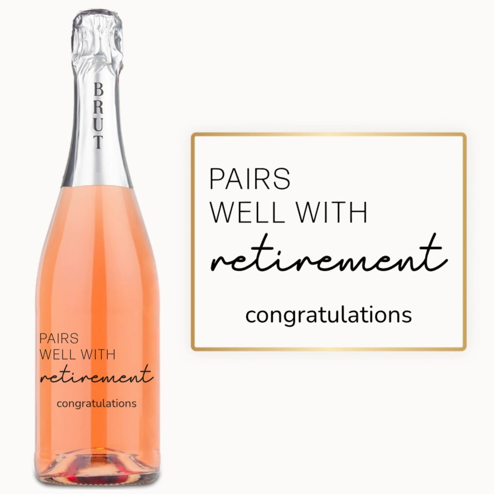 Pairs Well With Retirement – Custom Engraved Wine