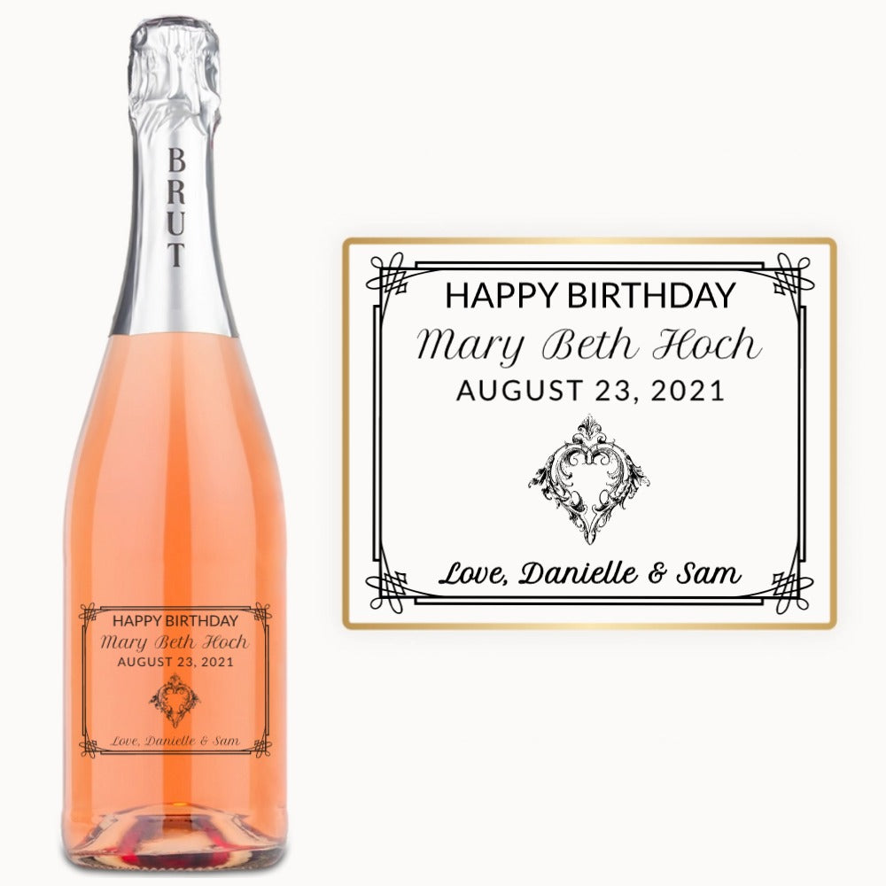 Elegant Heart Frame – Engraved Birthday Wine