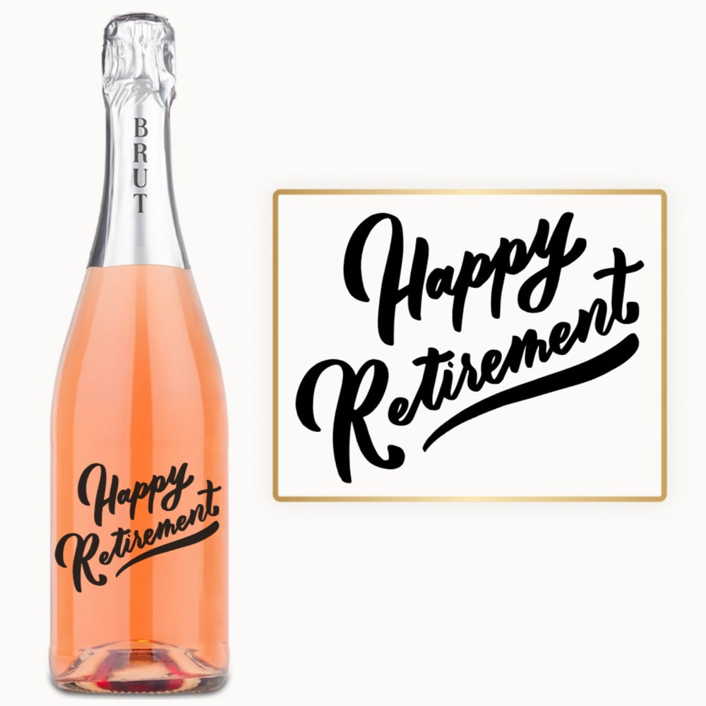 Happy Retirement Script – Custom Engraved Wine
