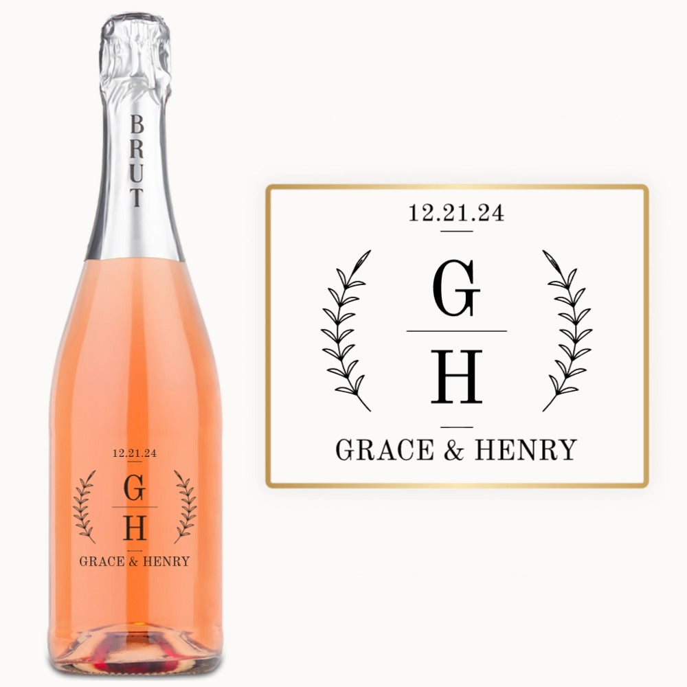 Laurel Monogram – Custom Engraved Wine