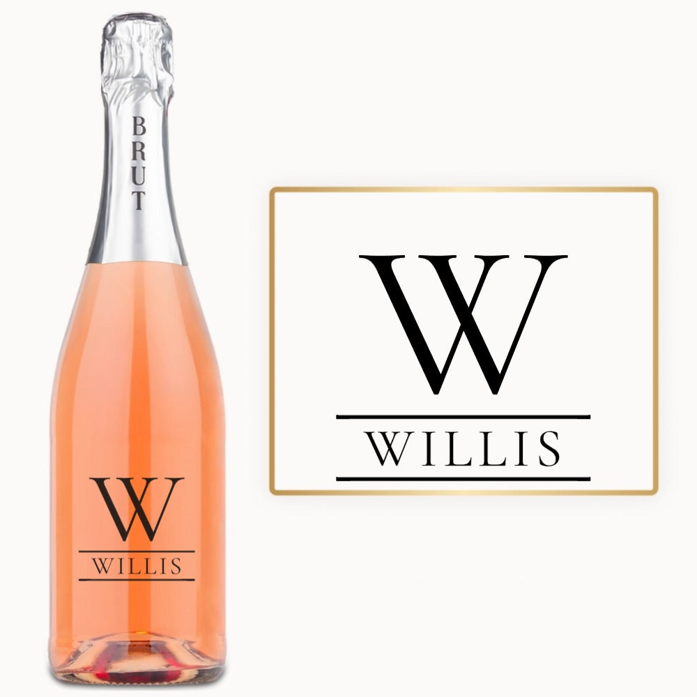 Split Initial Name – Engraved Wine