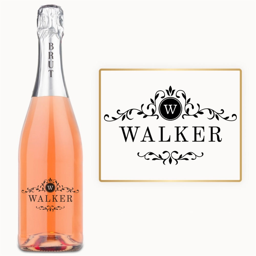 Botanical Initial Name – Custom Engraved Wine