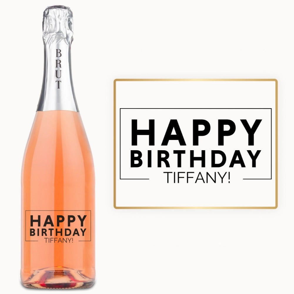 Happy Birthday Script – Custom Engraved Wine