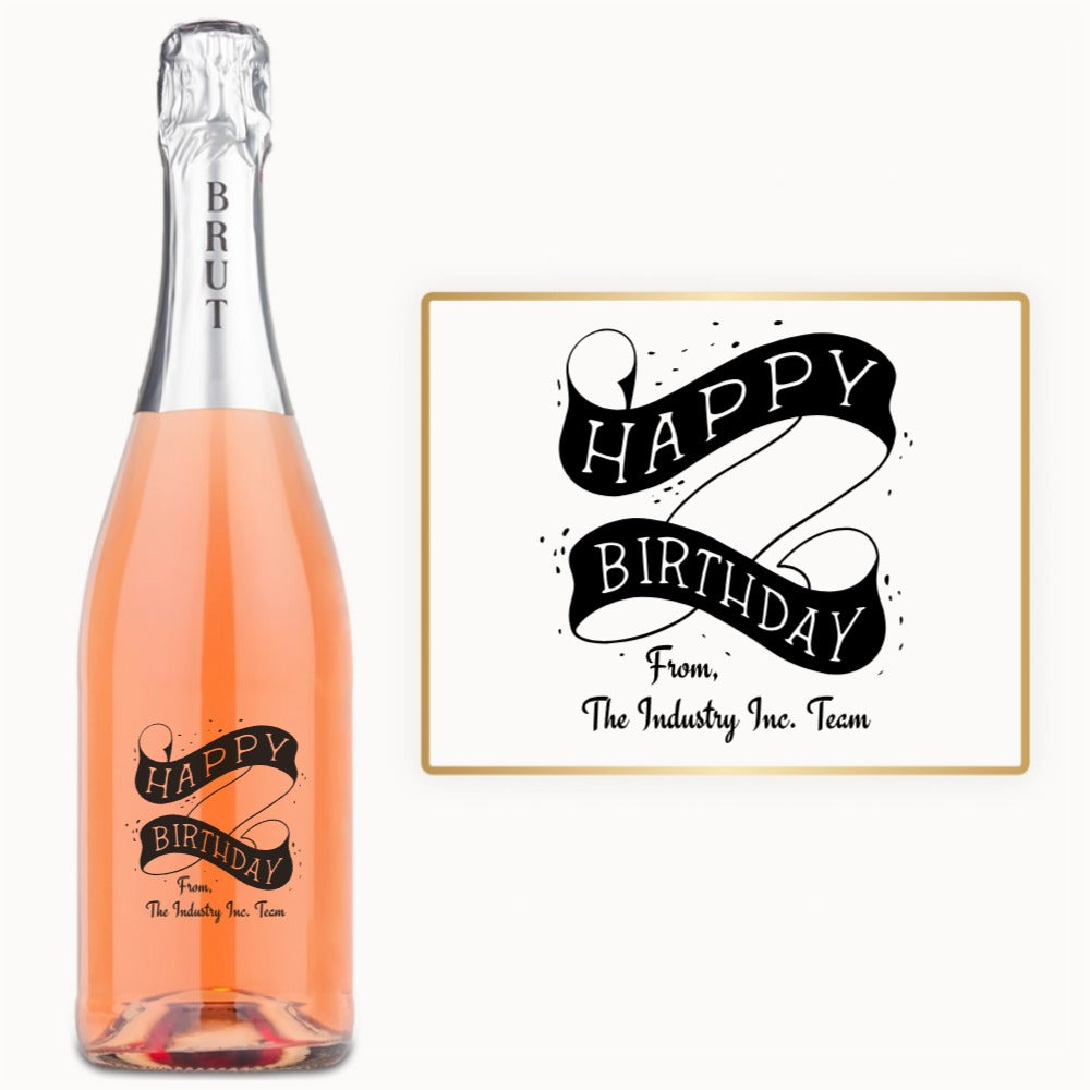 Happy Birthday Scroll – Custom Engraved Wine