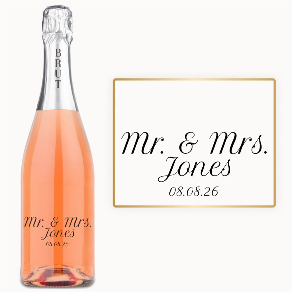 Mr. & Mrs. Script – Engraved Wedding Wine