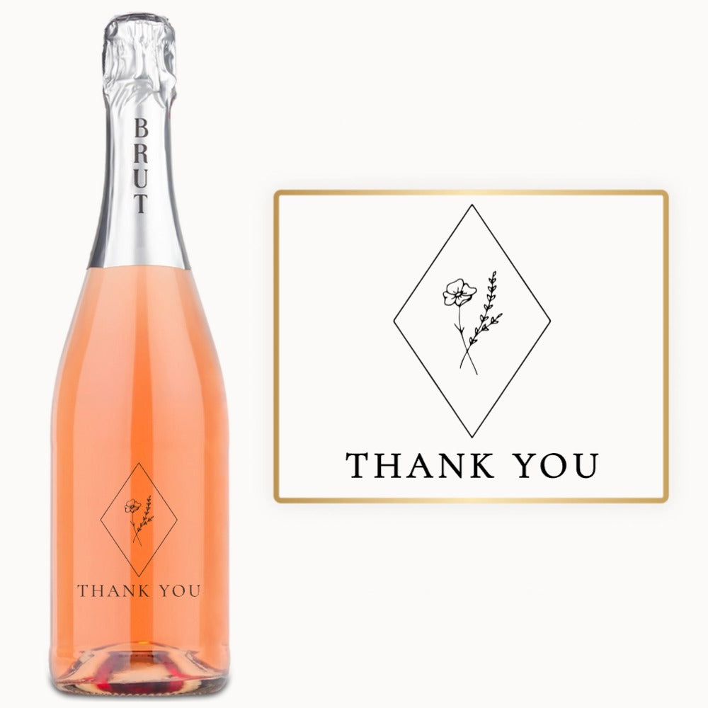 Botanical Diamond Thank You – Custom Engraved Wine