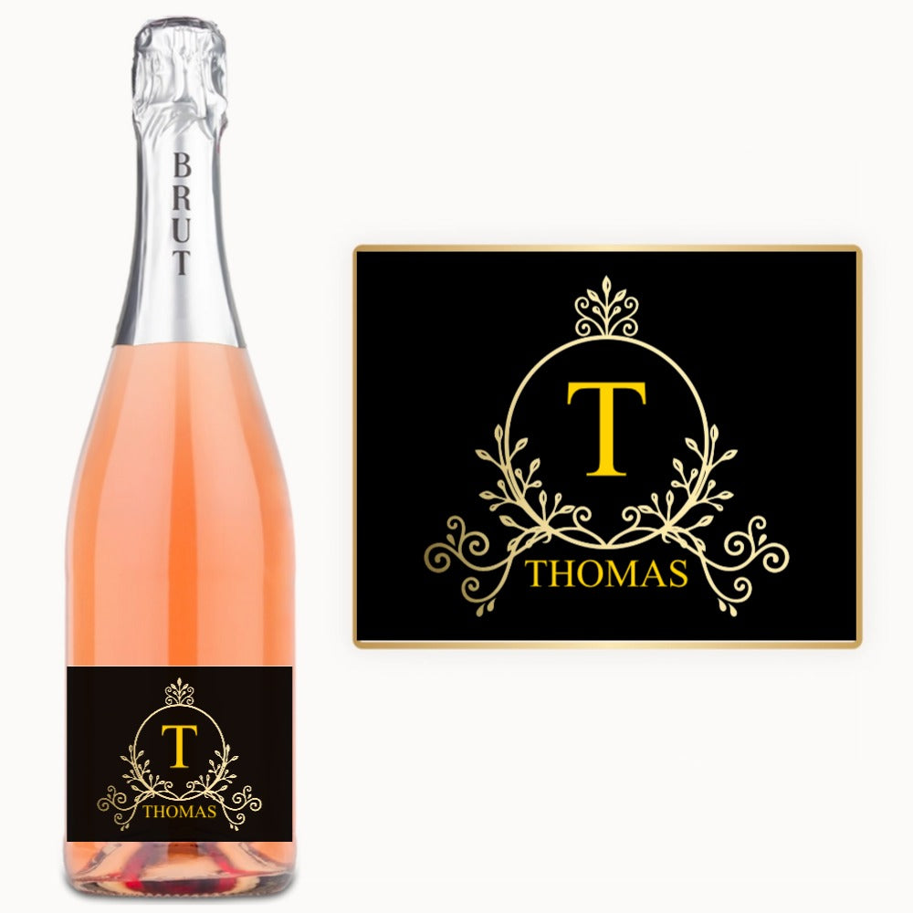 Gold Crest Monogram – Custom Label Wine