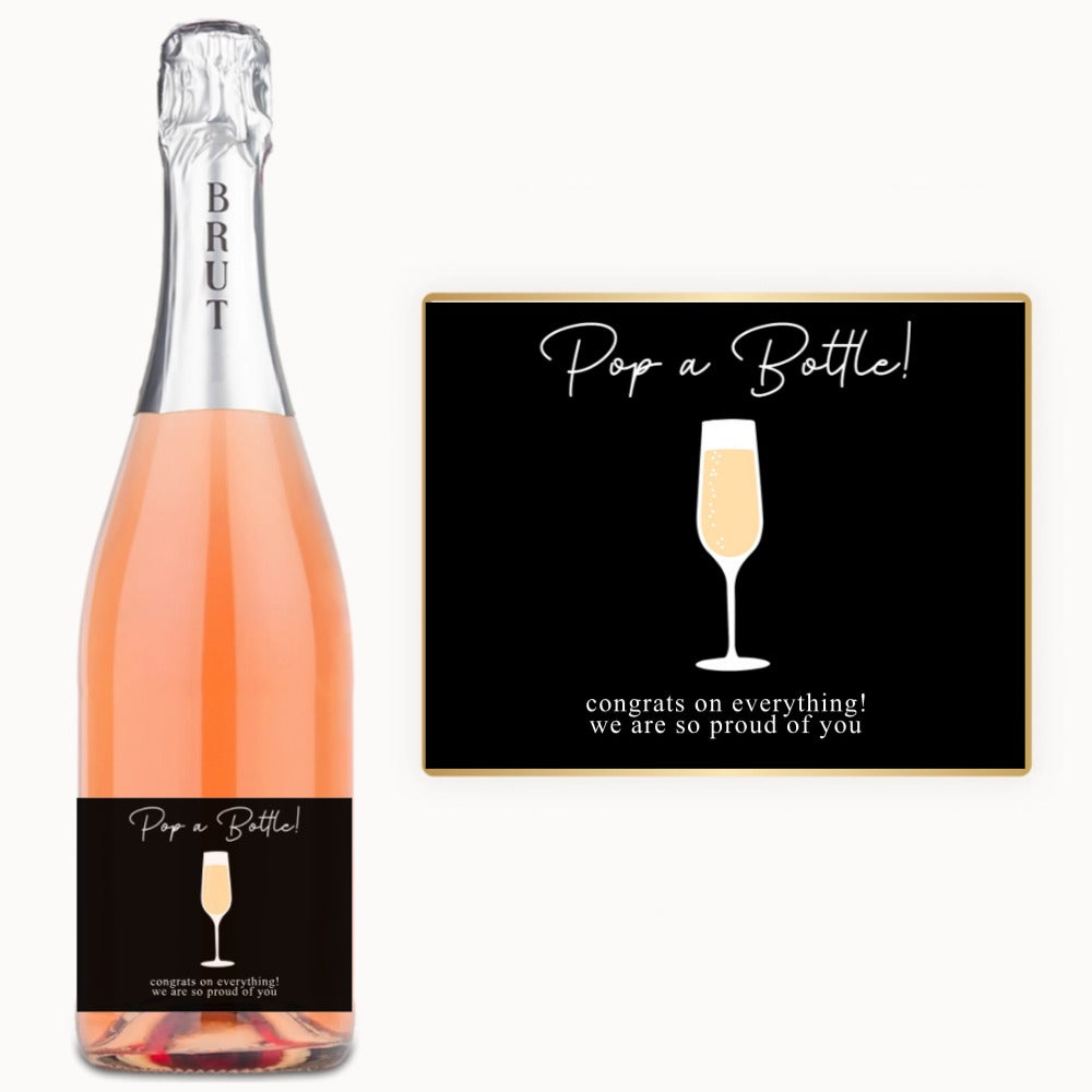 Pop the Bottle Congrats – Custom Label Wine