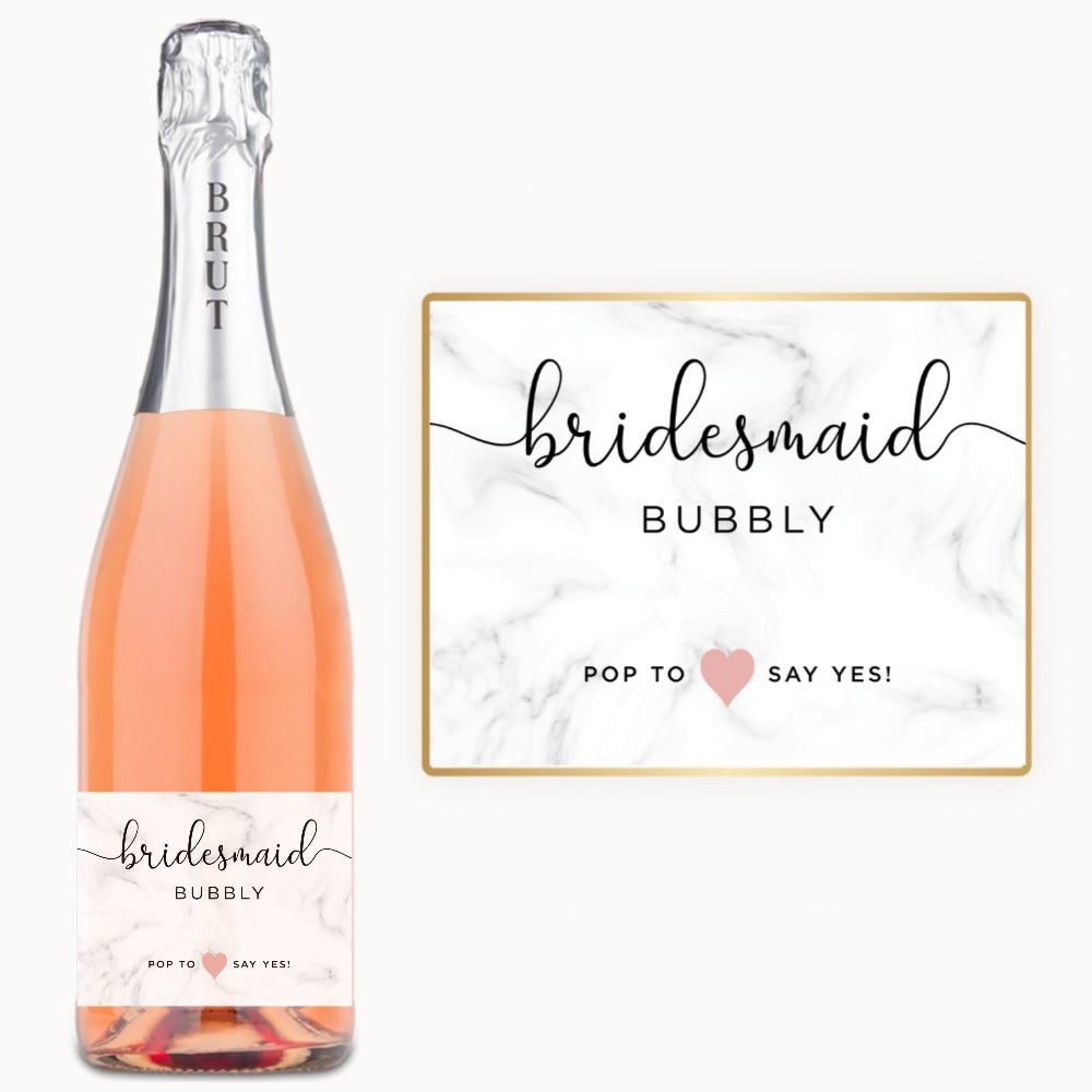 Bridesmaid Bubbly – Custom Label Wine