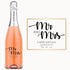Custom wine bottle engraved with Mr & Mrs and names Camila & Lucas Johnson, dated 09.19.24.
