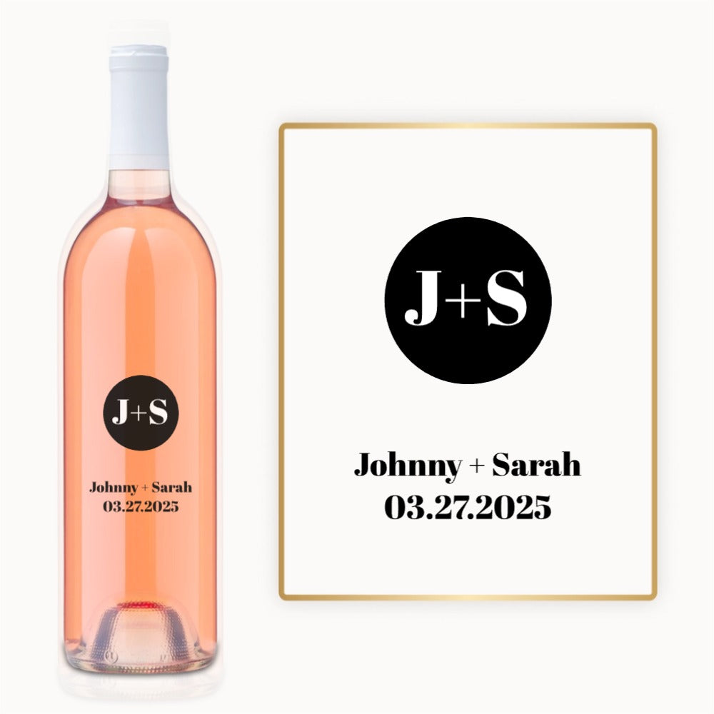 Modern Circle Initials – Custom Engraved Wine