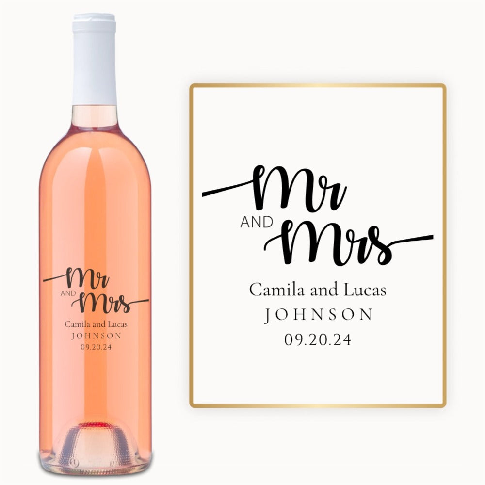 Mr & Mrs Script - Engraved Wedding Wine
