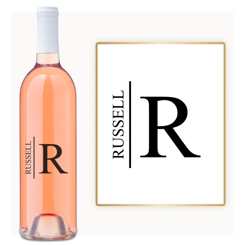 Modern Initial Name – Custom Engraved Wine