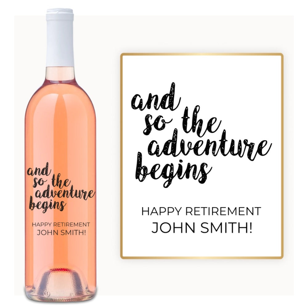 Retirement Adventure Begins – Custom Engraved Wine