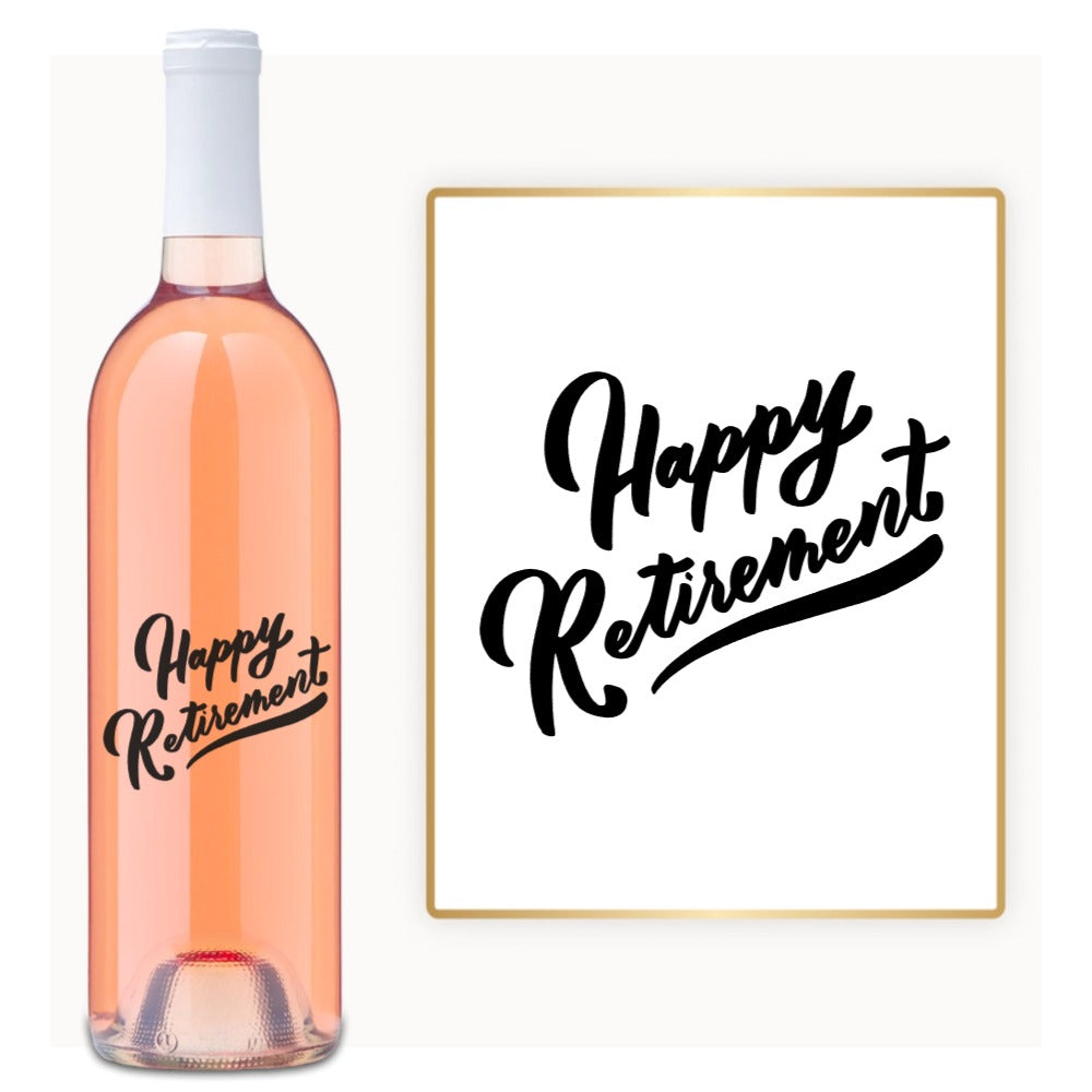 Happy Retirement Script – Custom Engraved Wine
