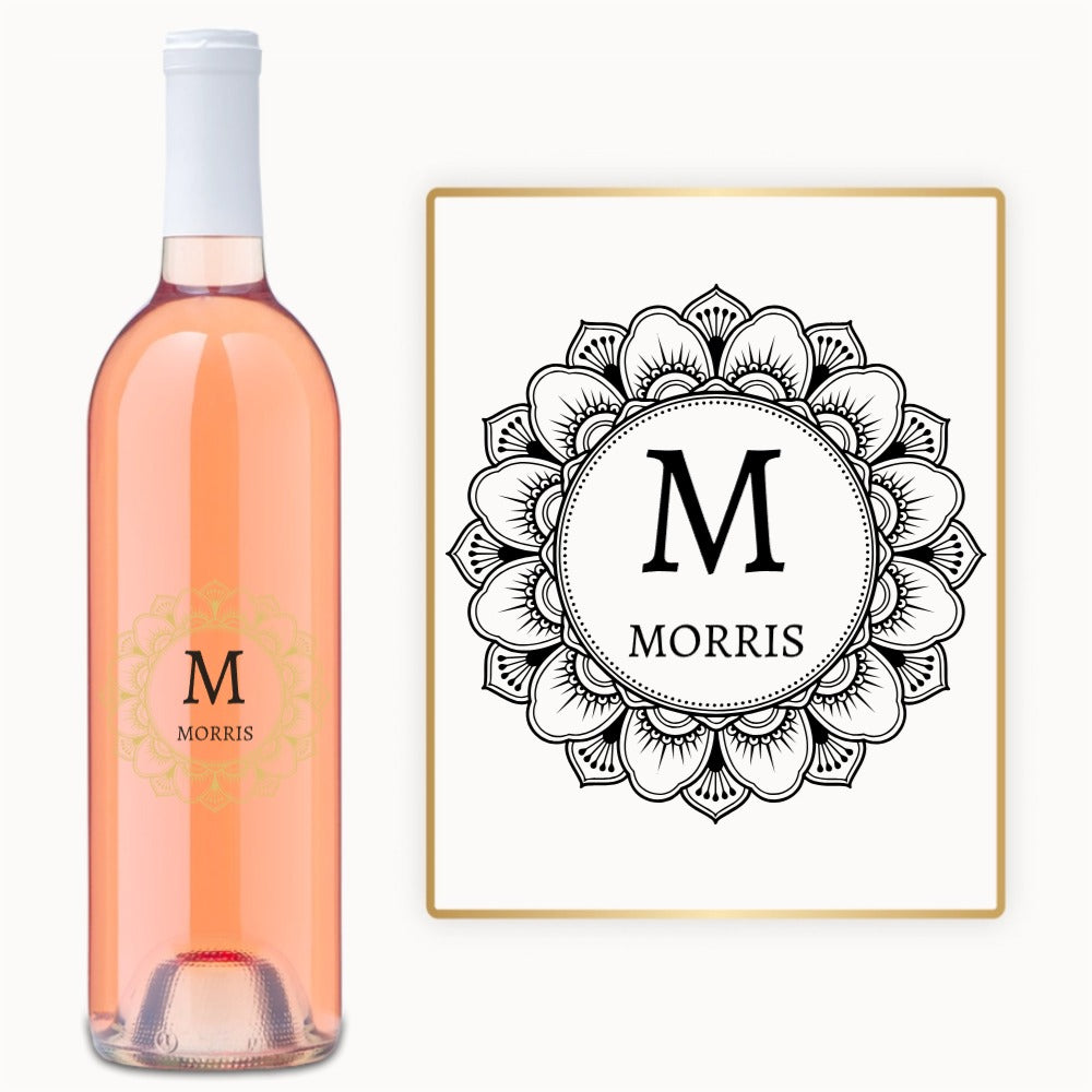 Mandala Monogram – Custom Engraved Wine