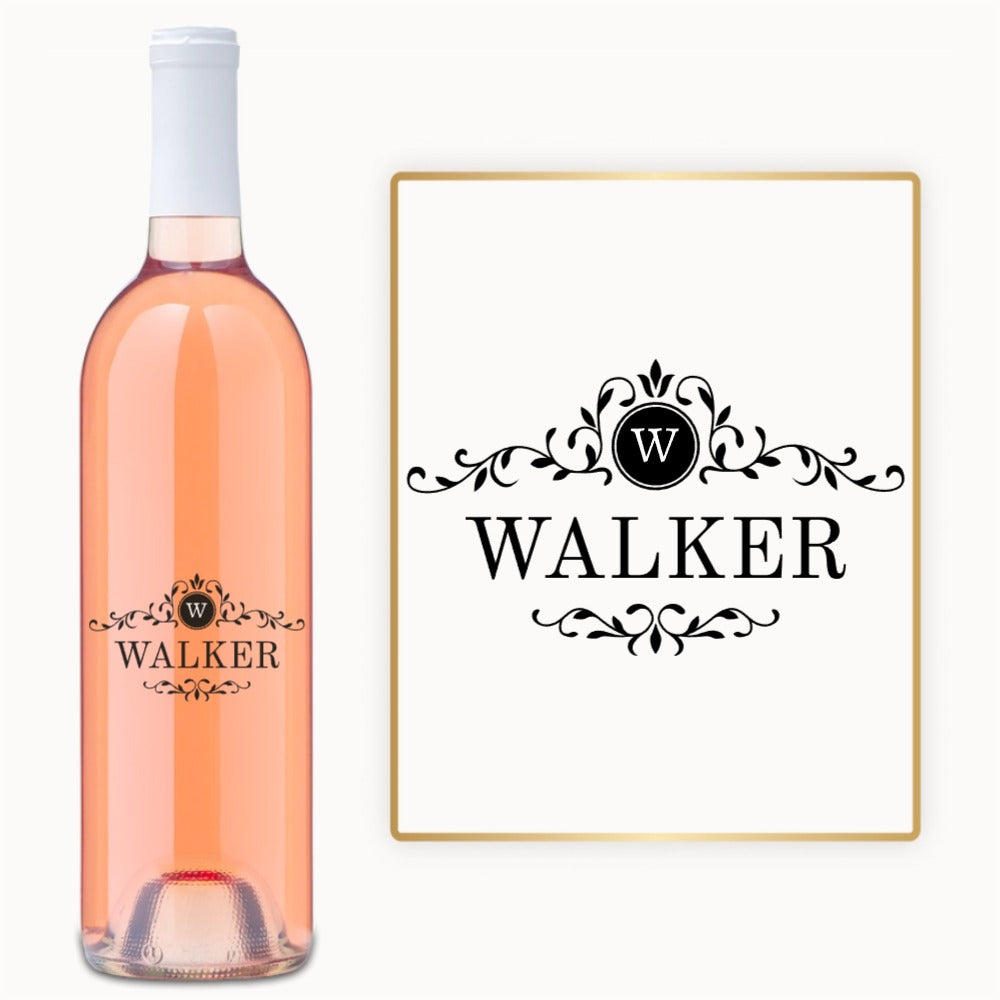 Botanical Initial Name – Custom Engraved Wine