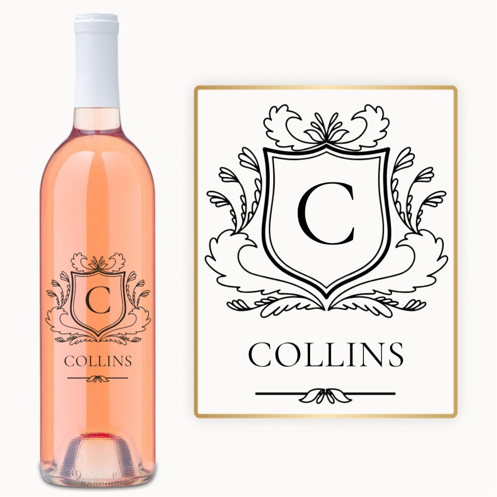 Heritage Shield Monogram – Custom Engraved Wine
