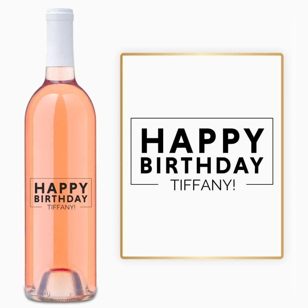 Happy Birthday Script – Custom Engraved Wine