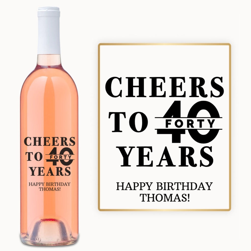 Cheers to 40 Years – Custom Engraved Wine