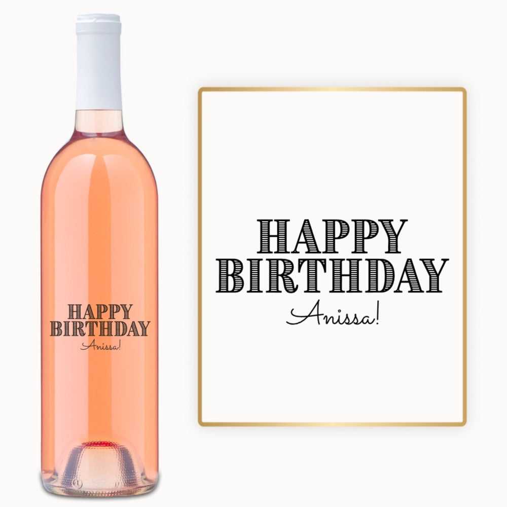 Pinstripe Birthday – Custom Engraved Wine