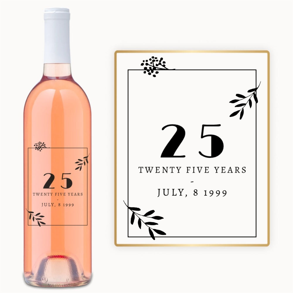 Elegant Floral Frame – Custom Engraved Wine