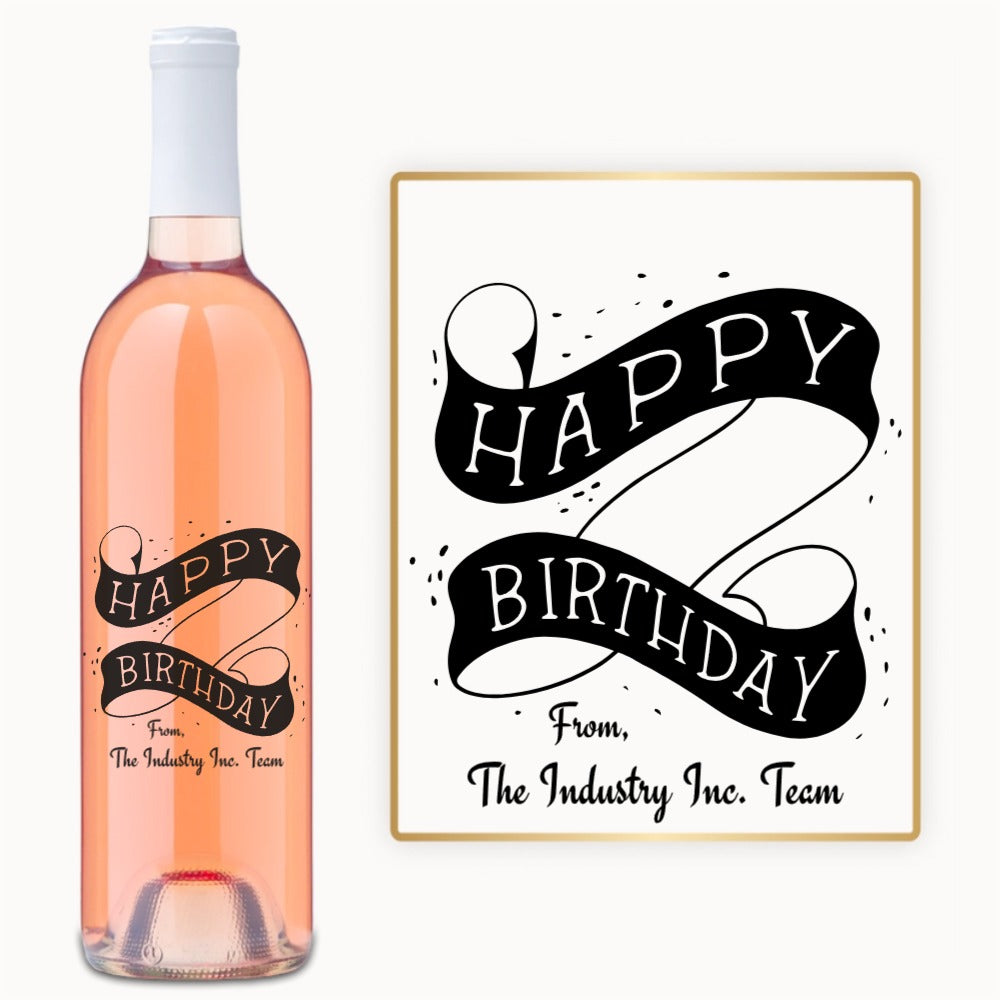 Happy Birthday Scroll – Custom Engraved Wine
