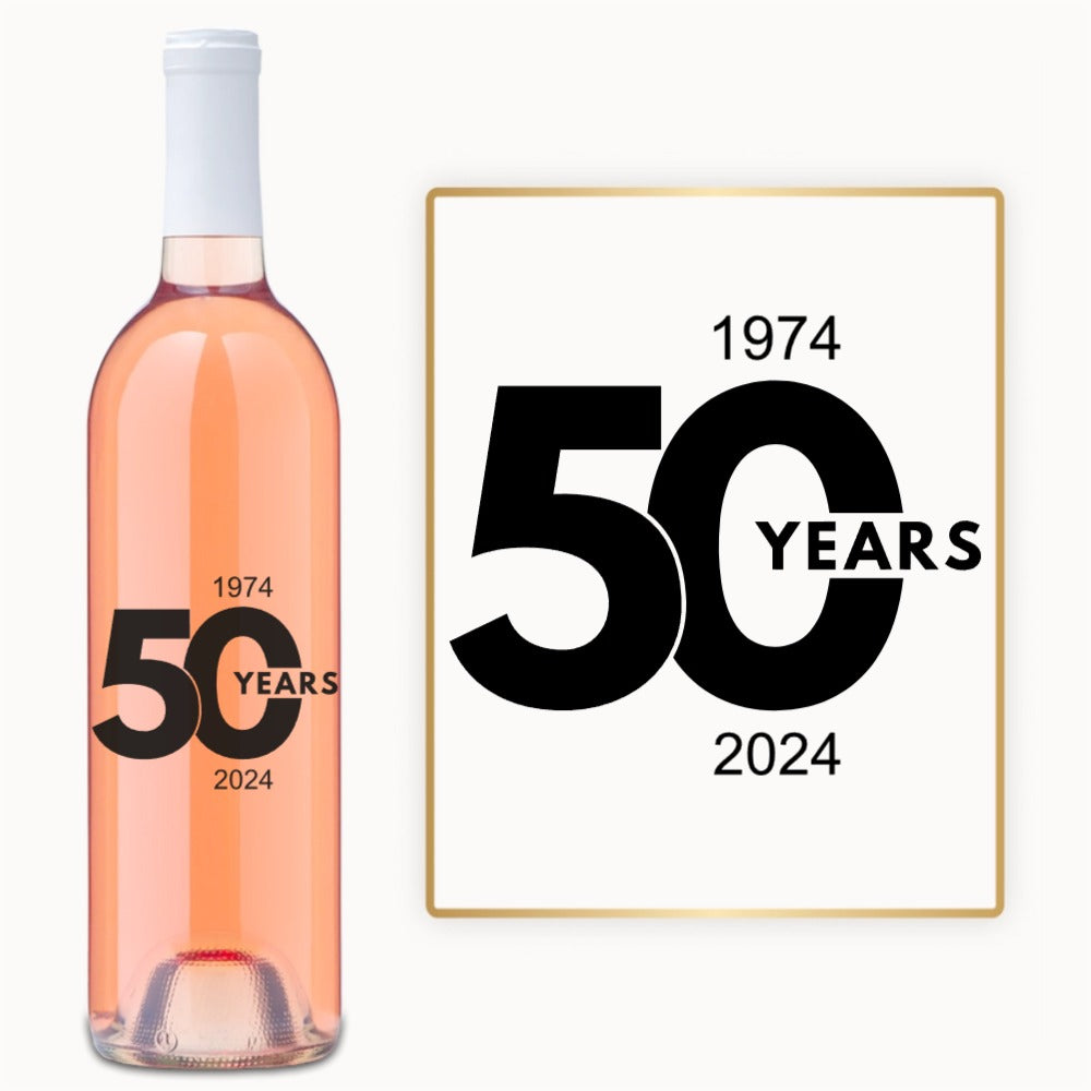 50 Year Milestone – Custom Engraved Wine