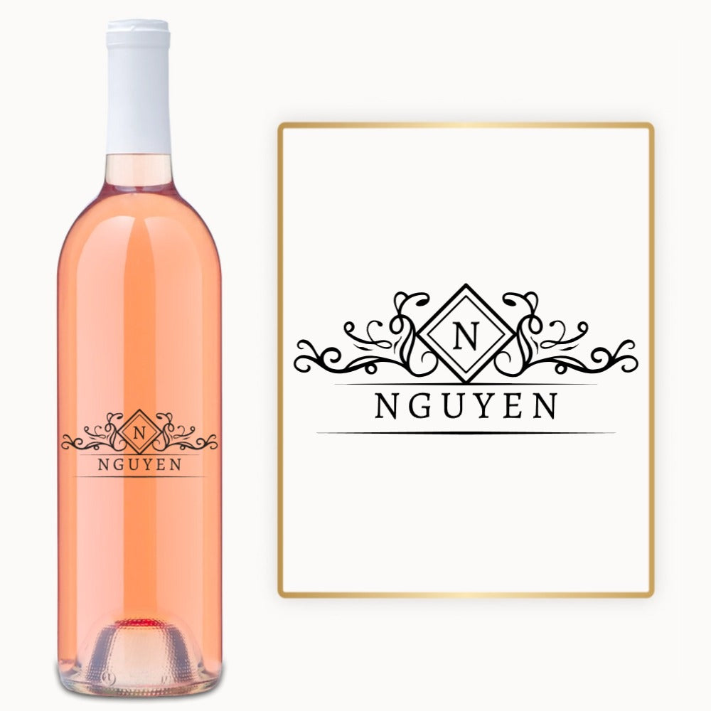 Diamond Crest Monogram – Custom Engraved Wine