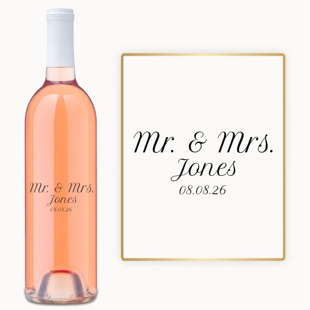 Mr. & Mrs. Script – Engraved Wedding Wine