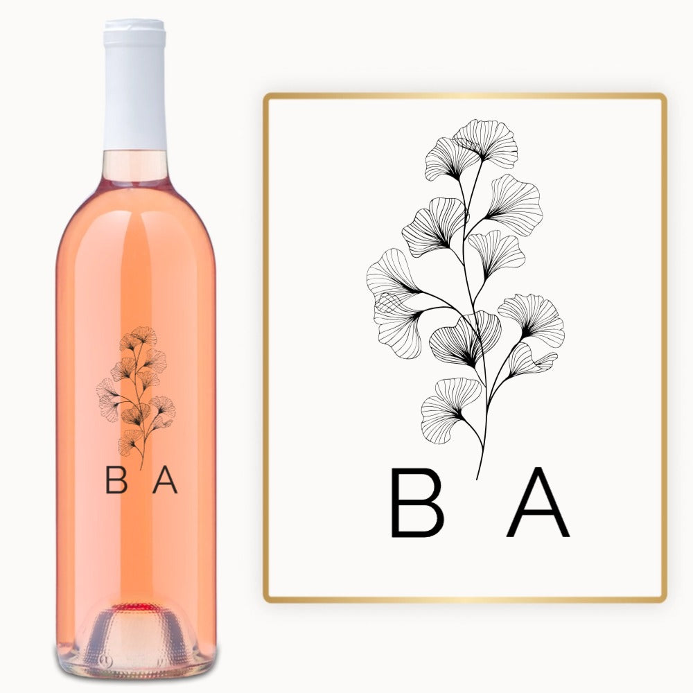 Ginkgo Monogram – Custom Engraved Wine