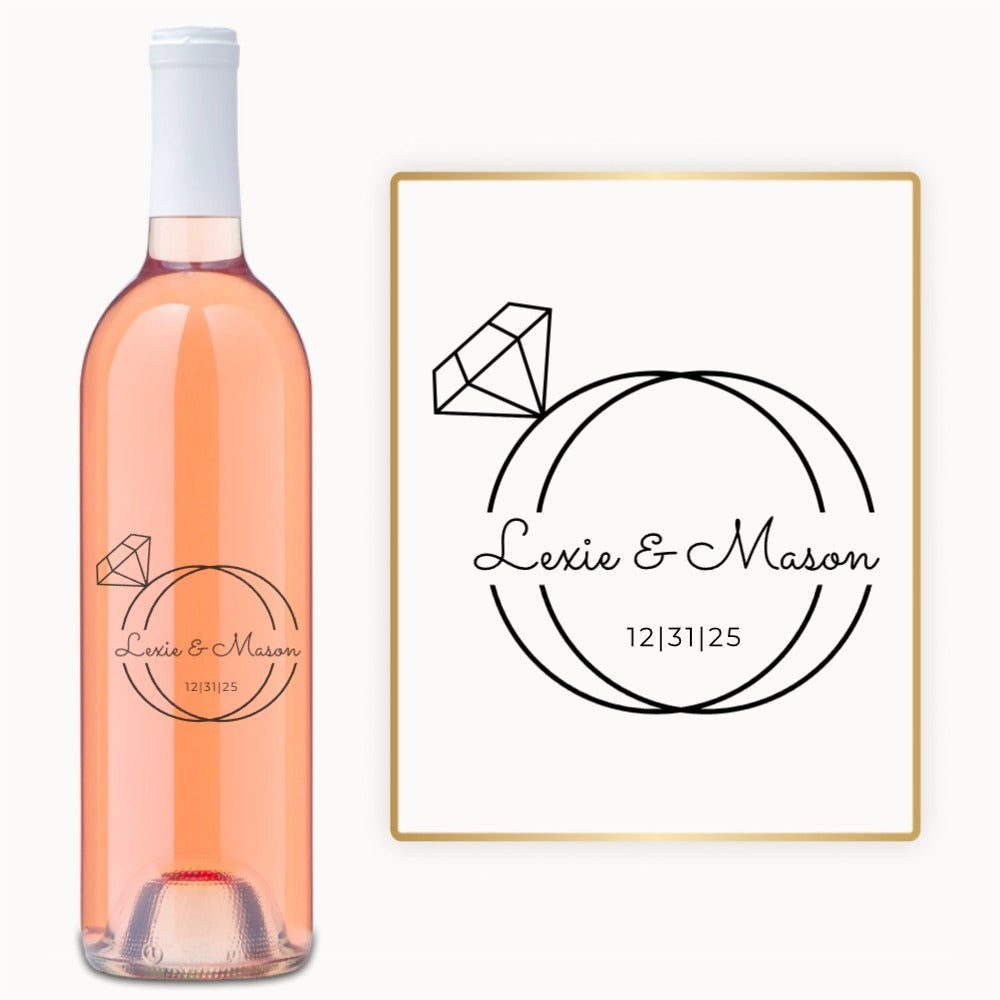 Wedding Ring Monogram – Engraved Engagement Wine