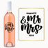Custom wine bottle with August 12 & Mr Mrs 2024 engraved in bold black script.