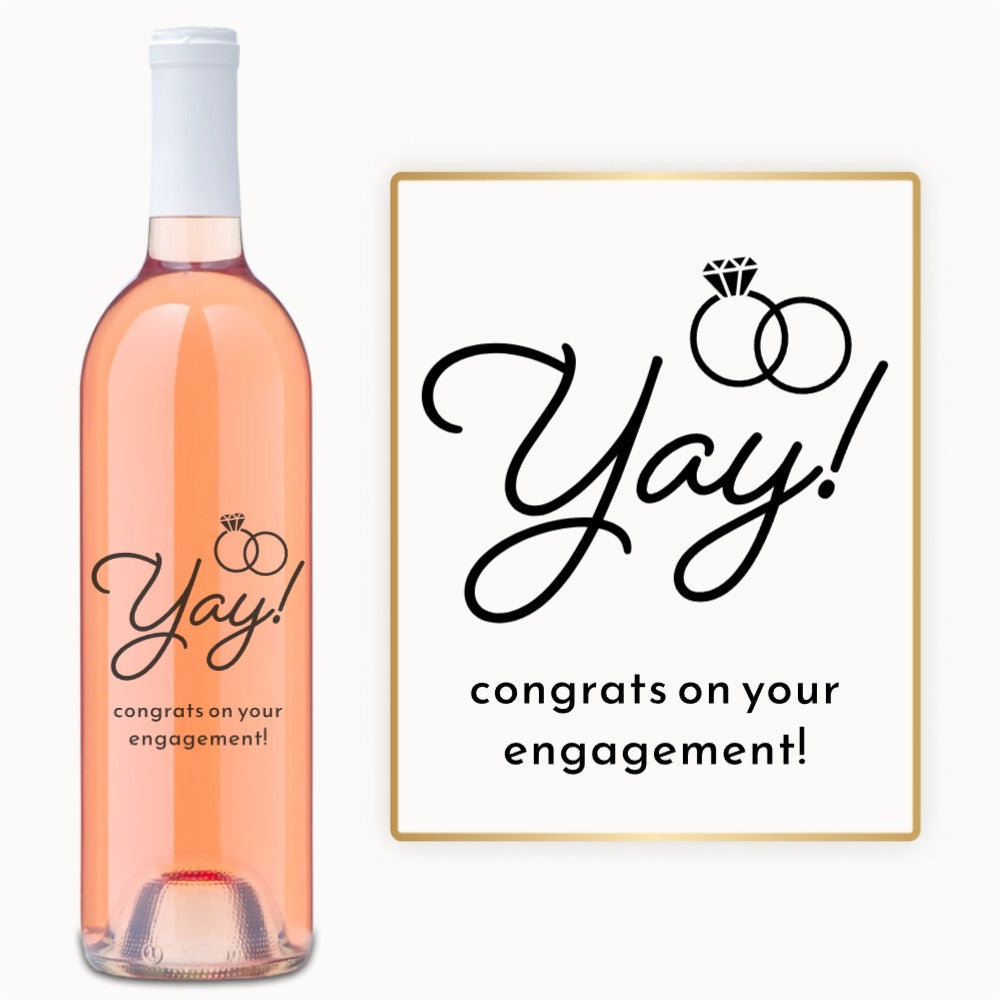 Yay With Rings – Engraved Engagement Wine