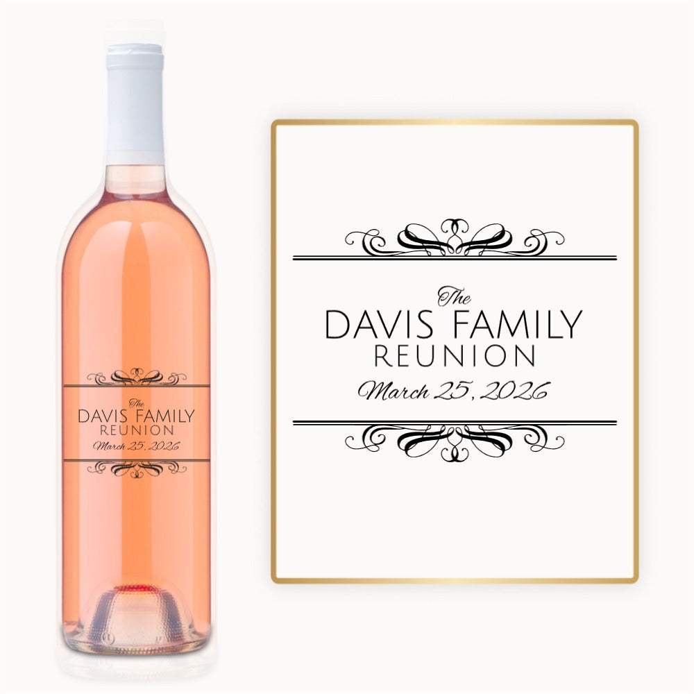 Elegant Scroll Frame – Custom Engraved Wine