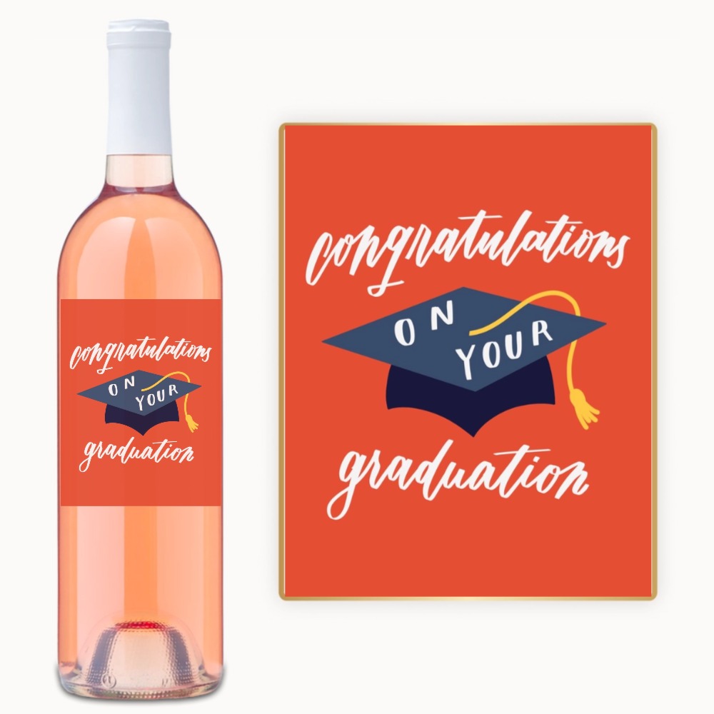 Congrats Grad Cap – Custom Label Wine