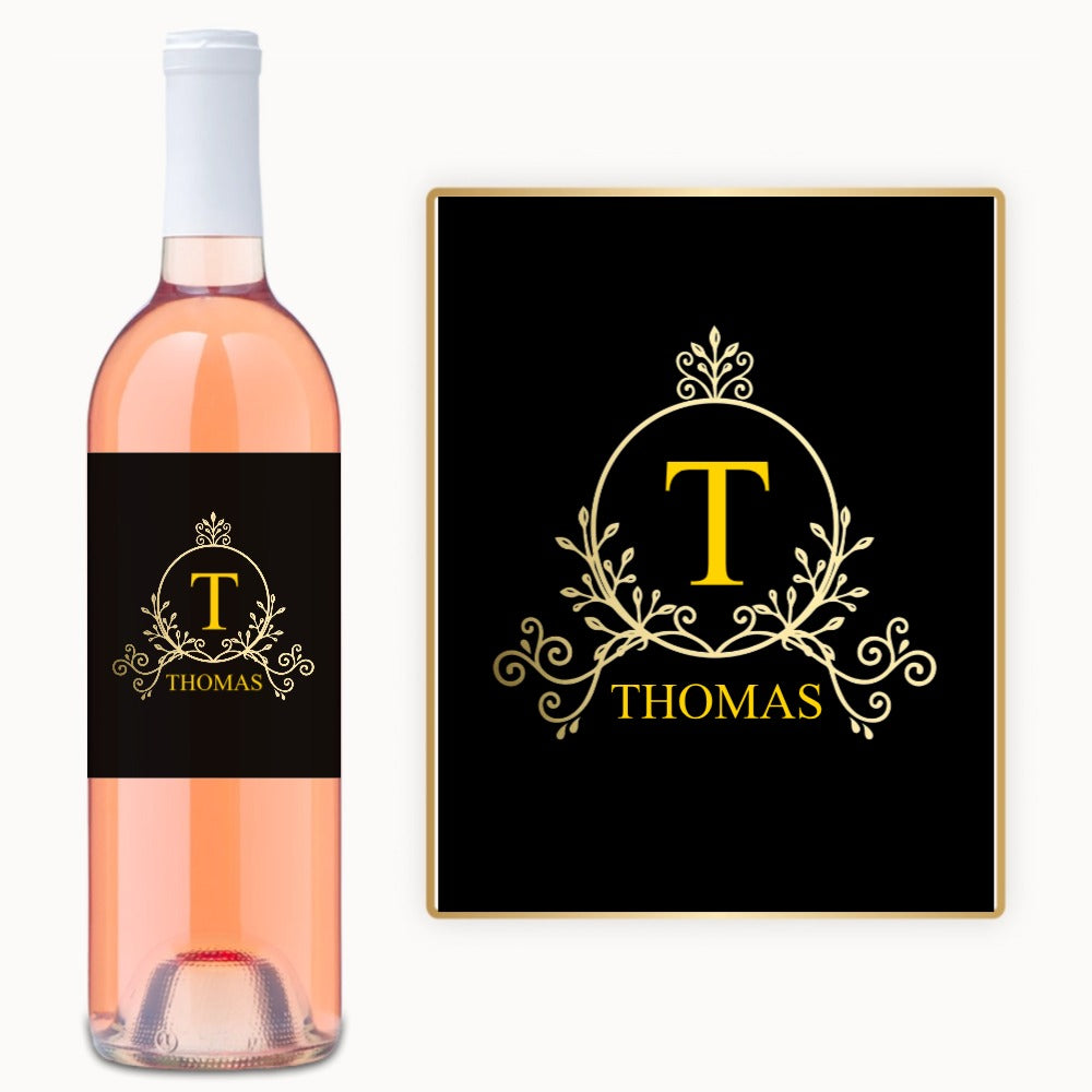 Gold Crest Monogram – Custom Label Wine