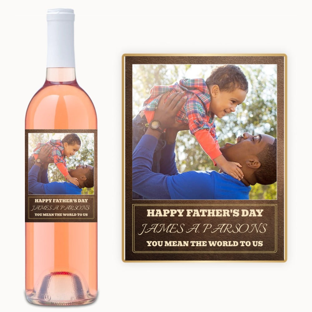 Father’s Day Photo Frame – Custom Wine Label